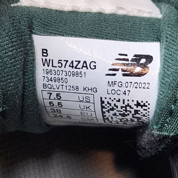 New Balance 574 Plus Shoes Platform Sneakers Acidic Green Suede Womens 7.5 - Picture 11 of 14